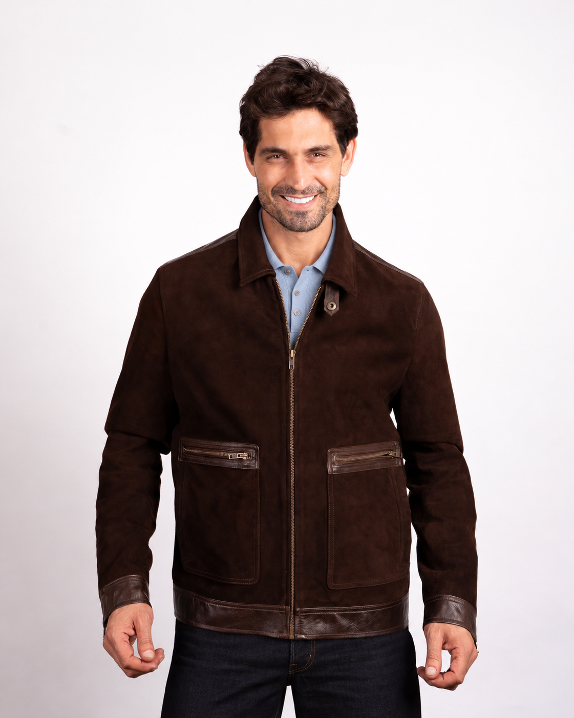 DY Trimmed Brown Suede Jacket