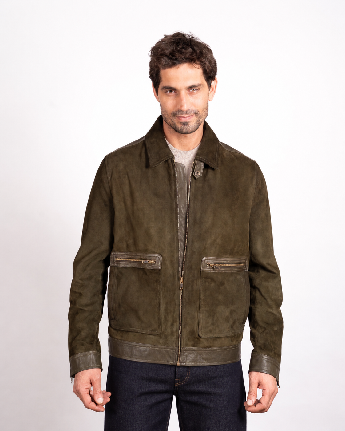 DY Trimmed Suede Jacket
