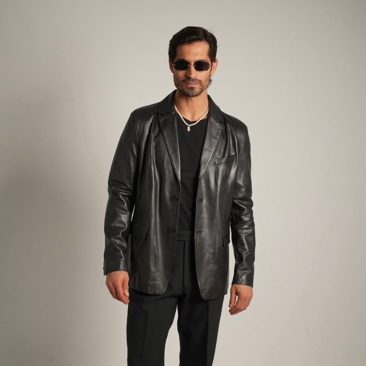 Leather Blazer - Sophisticated Tailoring Meets Modern Edge