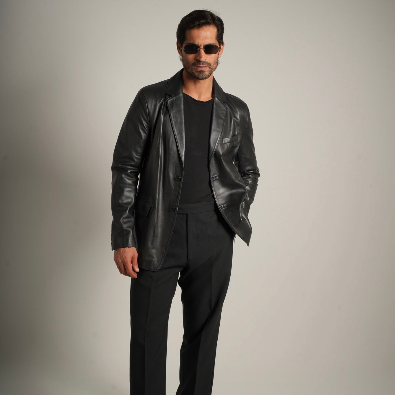 Leather Blazer - Sophisticated Tailoring Meets Modern Edge