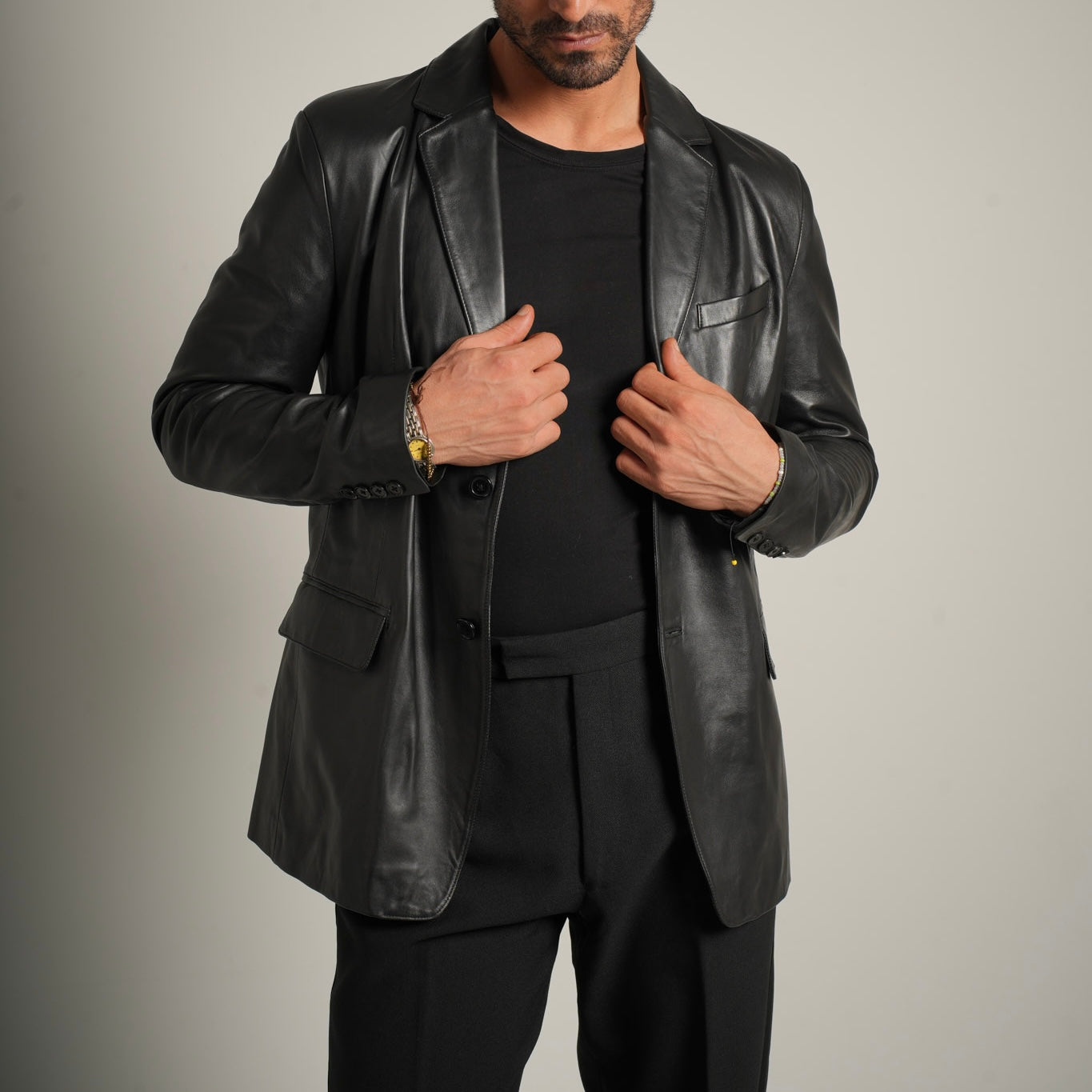 Leather Blazer - Sophisticated Tailoring Meets Modern Edge