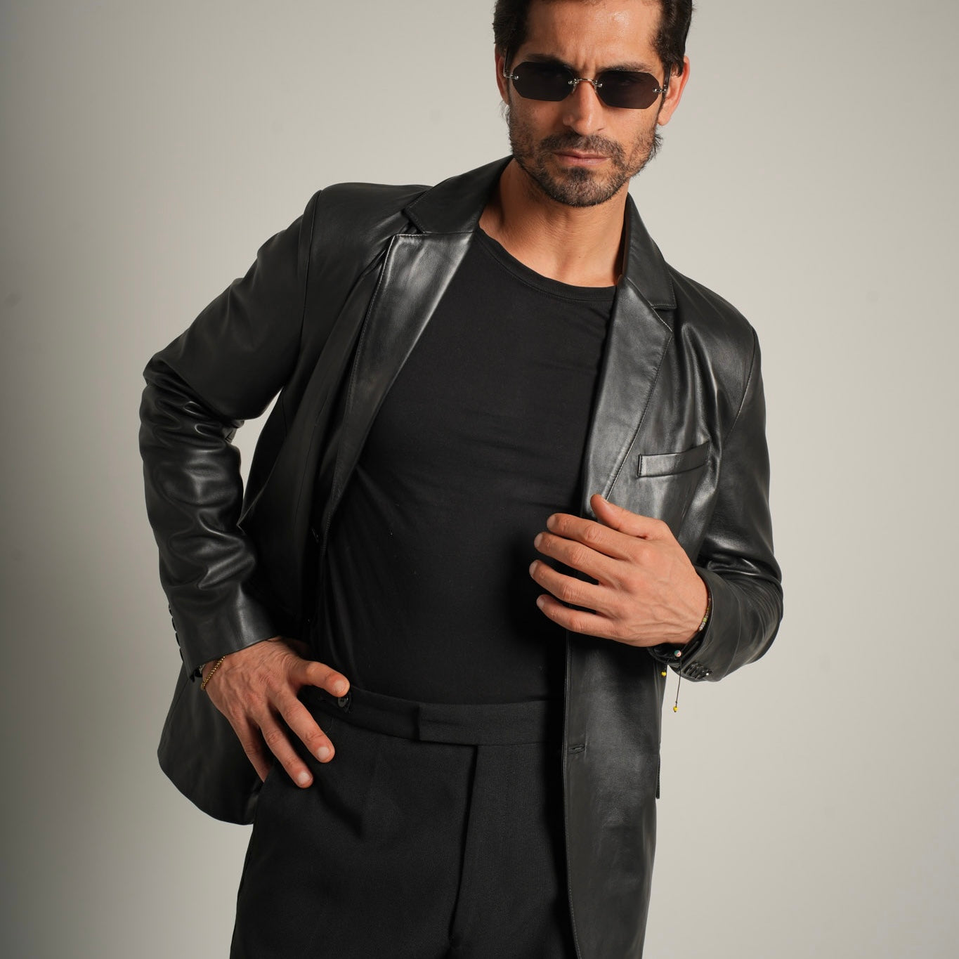 Leather Blazer - Sophisticated Tailoring Meets Modern Edge