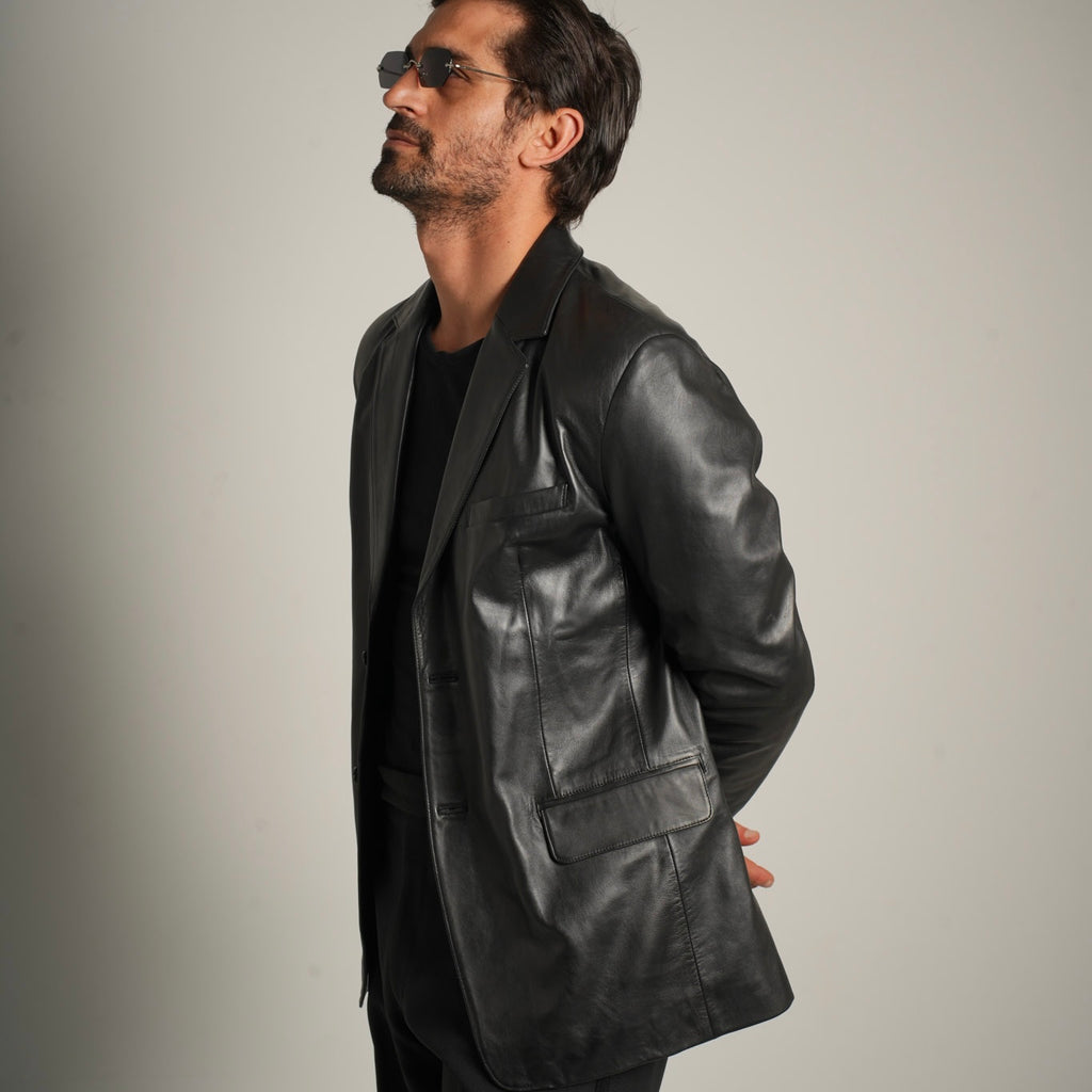 Leather Blazer - Sophisticated Tailoring Meets Modern Edge