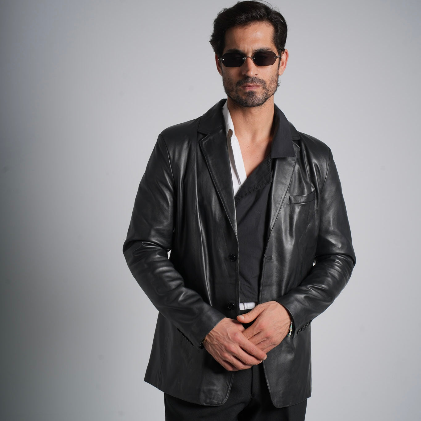 Leather Blazer - Sophisticated Tailoring Meets Modern Edge