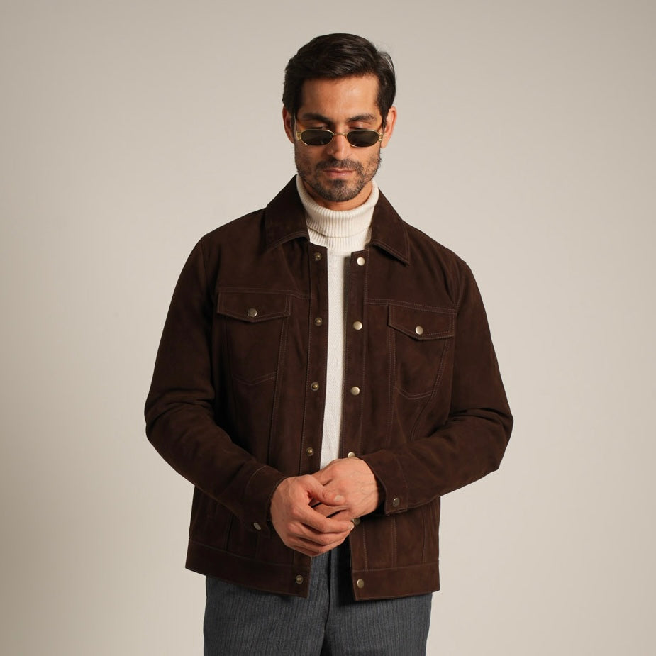 Suede Trucker Jacket - Classic Americana Meets Luxurious Comfort