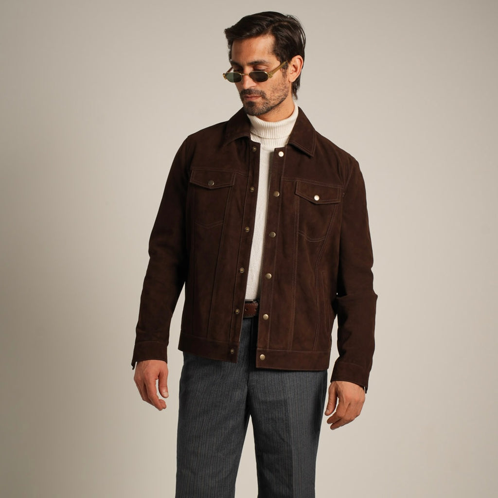 Suede Trucker Jacket - Classic Americana Meets Luxurious Comfort