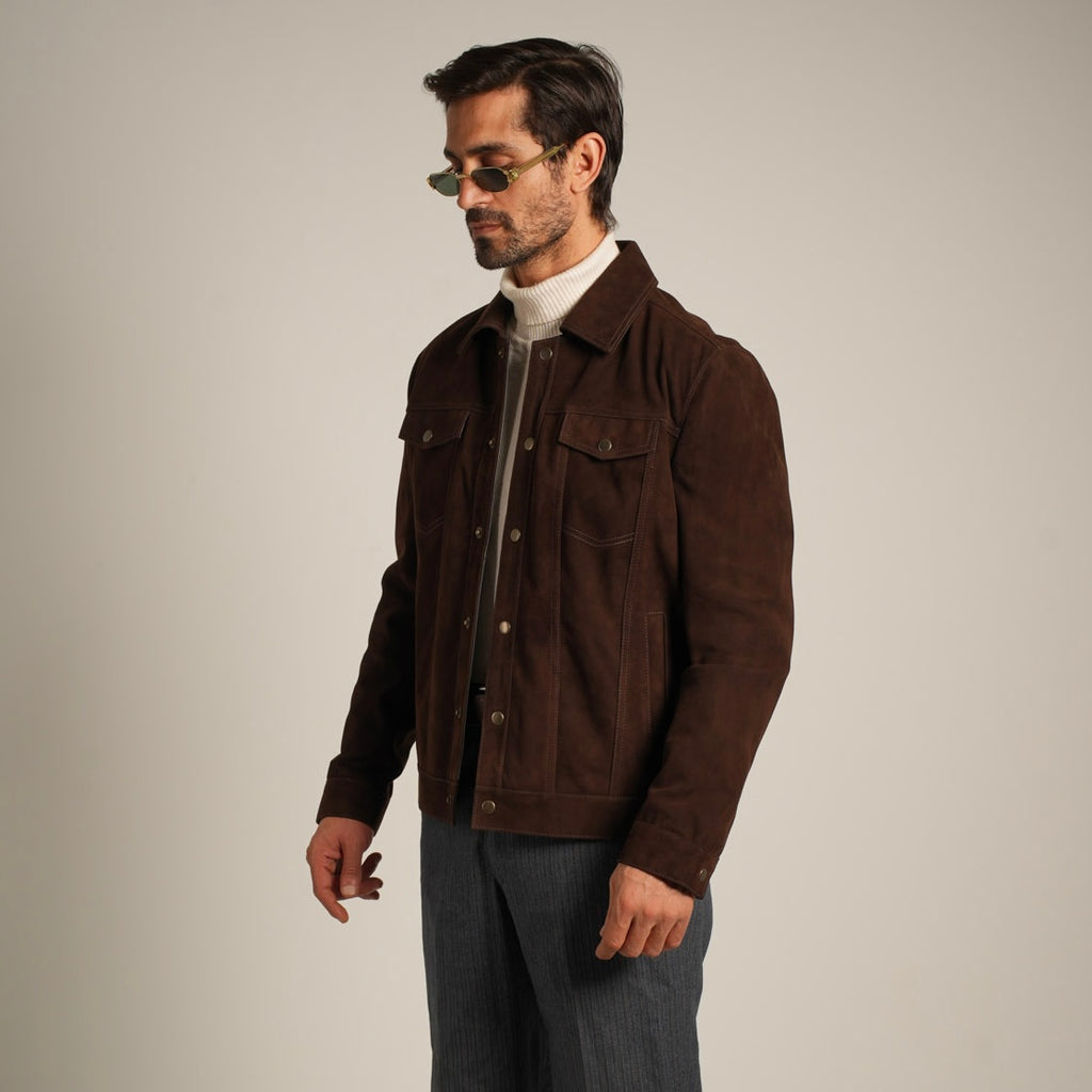 Suede Trucker Jacket - Classic Americana Meets Luxurious Comfort