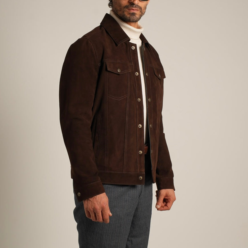 Suede Trucker Jacket - Classic Americana Meets Luxurious Comfort
