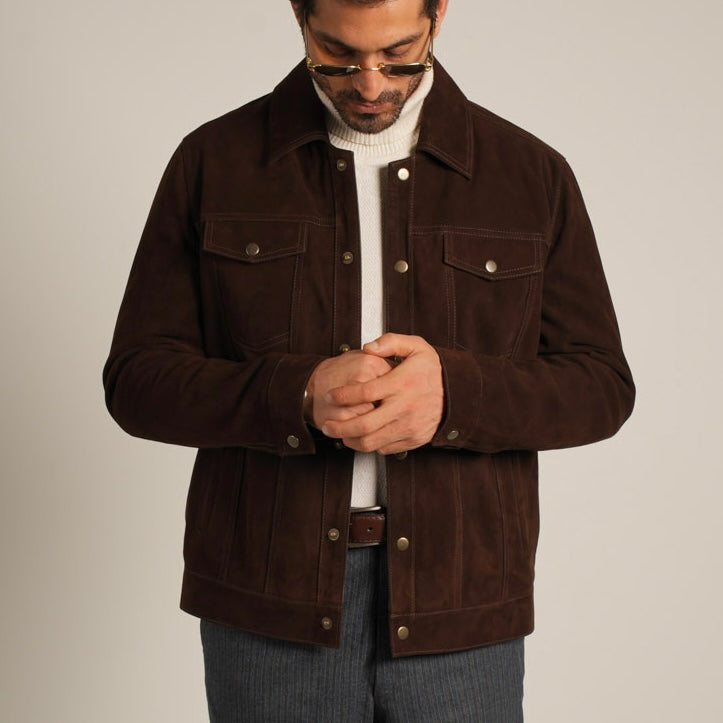 Suede Trucker Jacket - Classic Americana Meets Luxurious Comfort