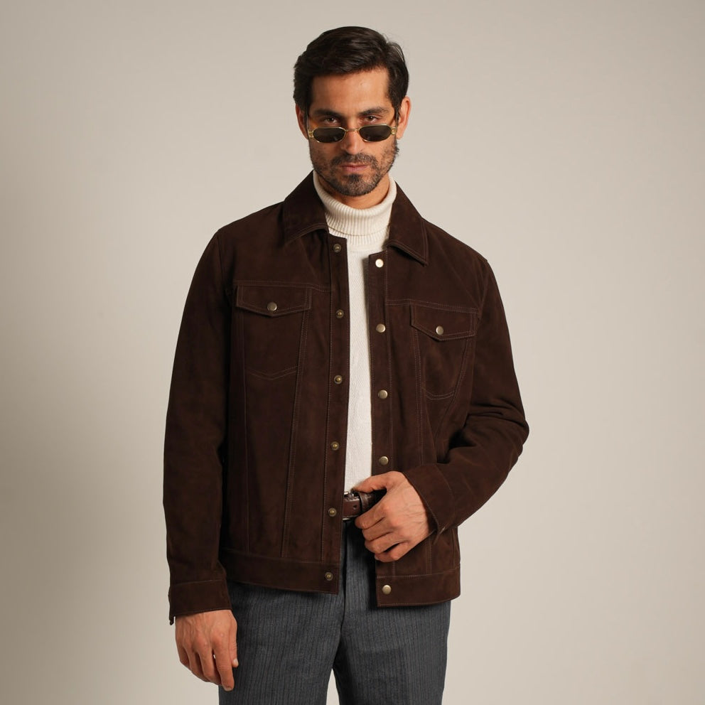 Suede Trucker Jacket - Classic Americana Meets Luxurious Comfort