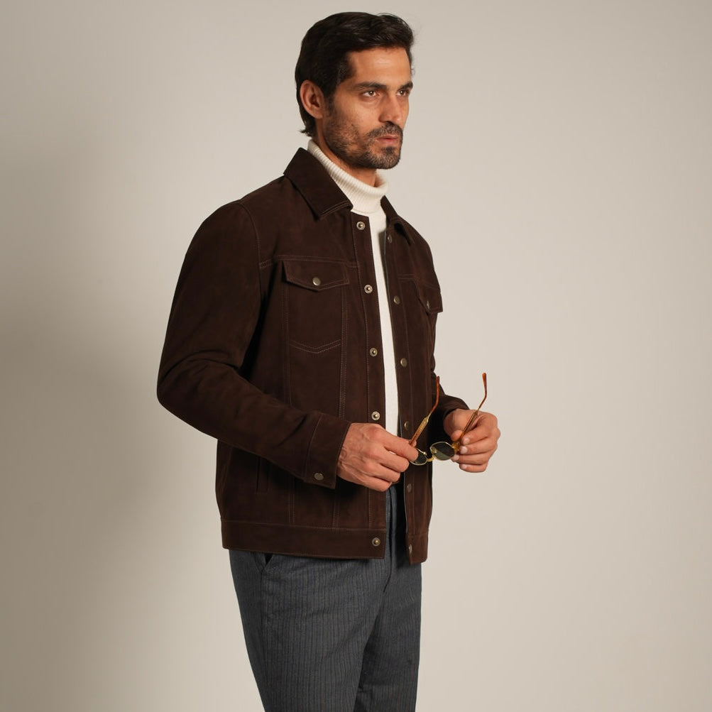 Suede Trucker Jacket - Classic Americana Meets Luxurious Comfort