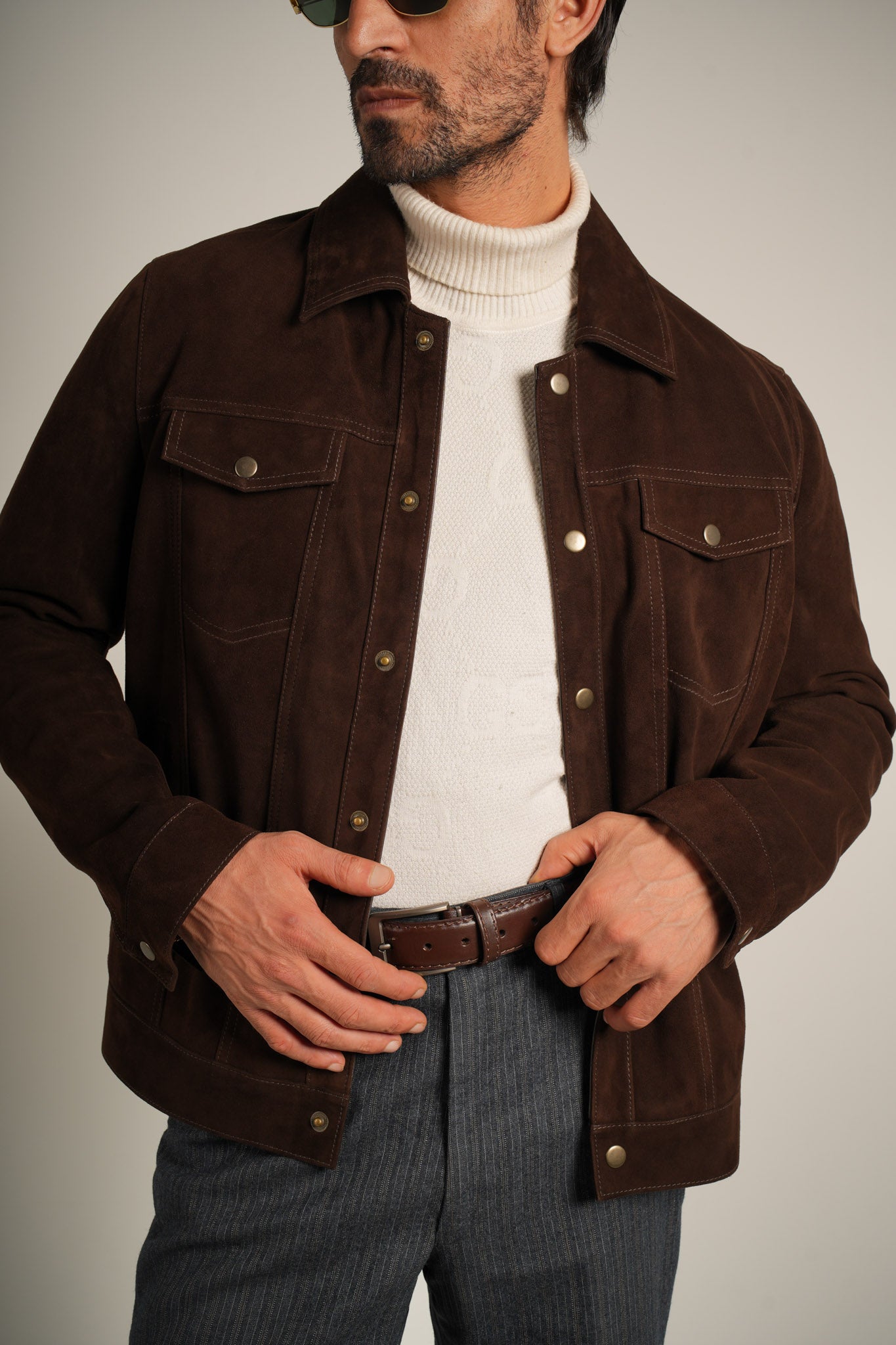 Suede Trucker Jacket - Classic Americana Meets Luxurious Comfort