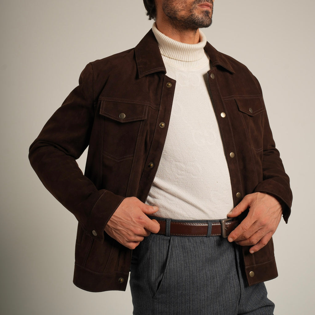 Suede Trucker Jacket - Classic Americana Meets Luxurious Comfort