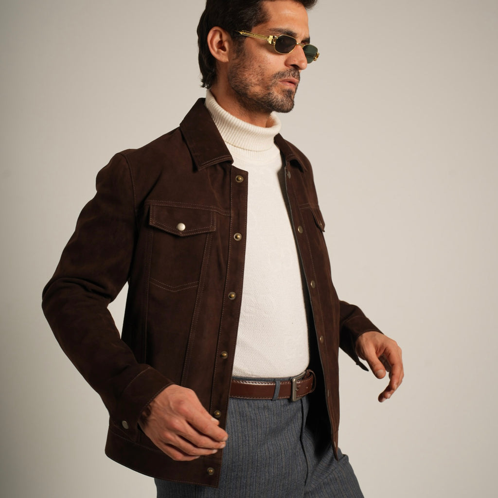 Suede Trucker Jacket - Classic Americana Meets Luxurious Comfort