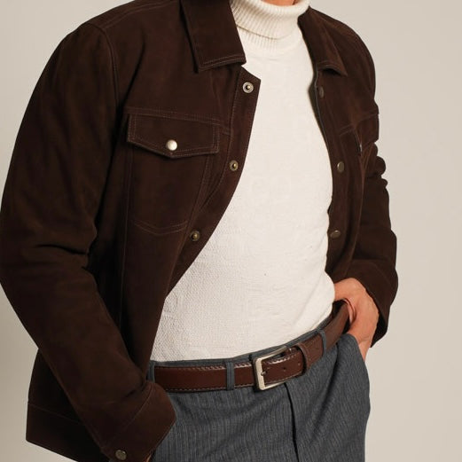 Suede Trucker Jacket - Classic Americana Meets Luxurious Comfort