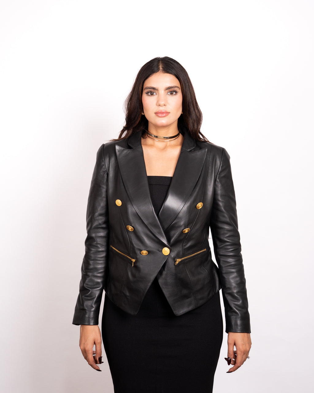 Women's Leather Blazer - Sophisticated Power Meets Modern Femininity