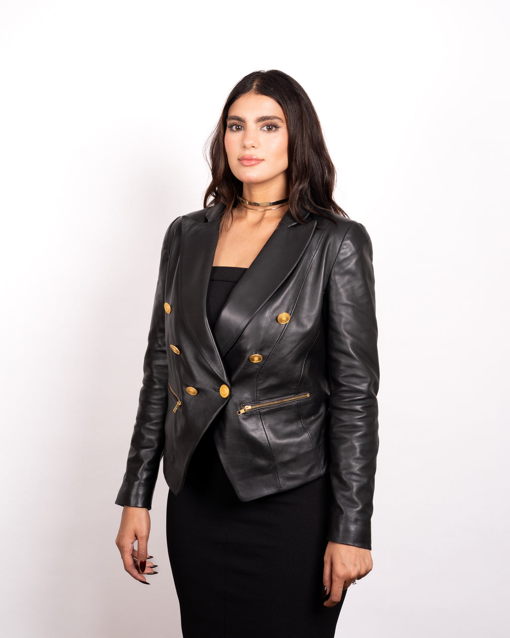 Women's Leather Blazer - Sophisticated Power Meets Modern Femininity
