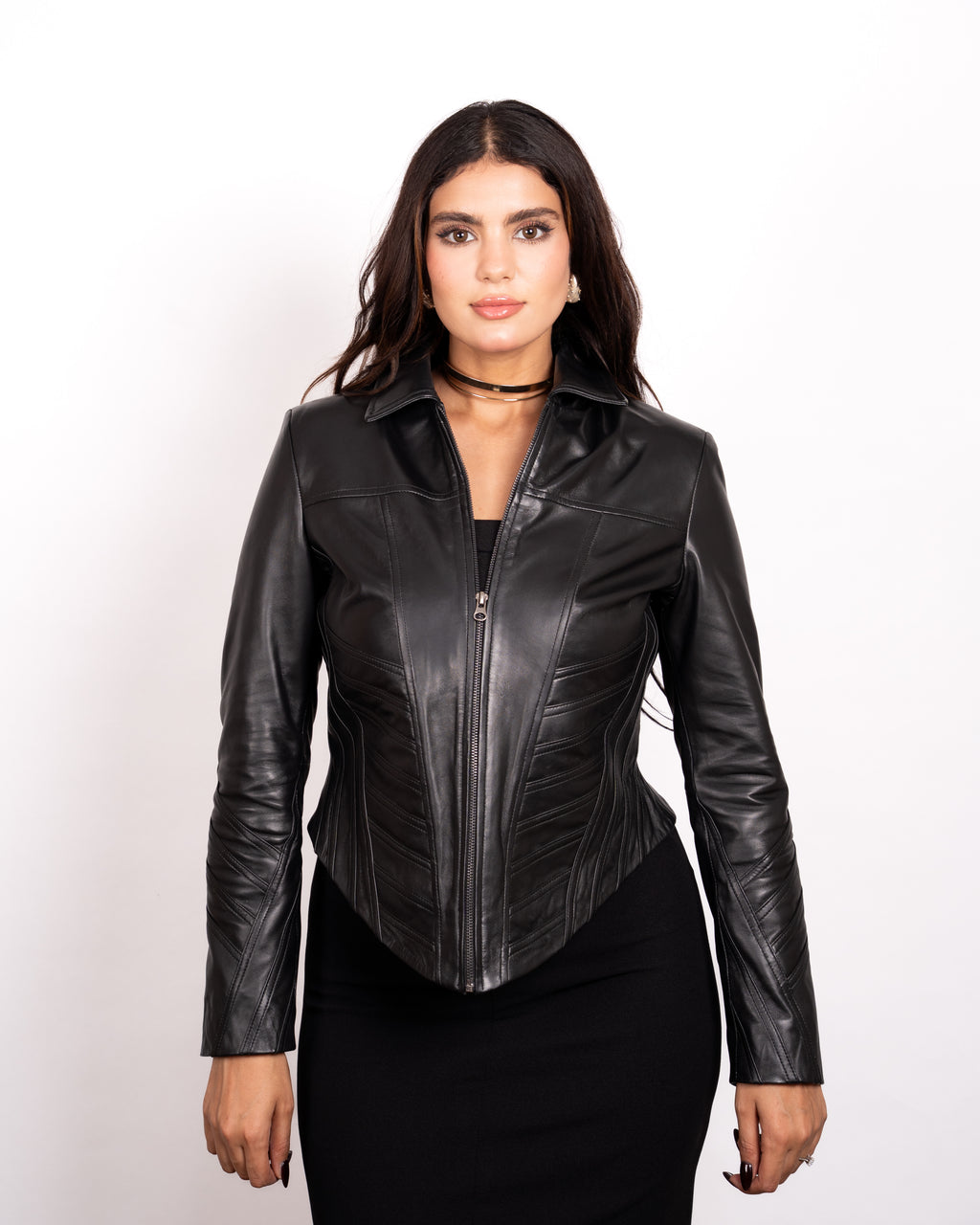 Corset Leather Jacket - Feminine Power Meets Bold Design