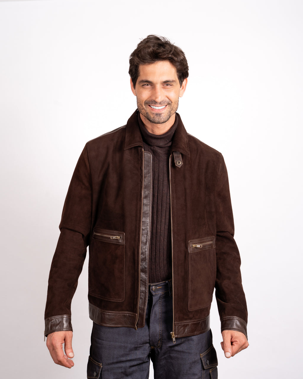 DY Trimmed Suede Jacket - Signature Style Meets Luxurious Detail