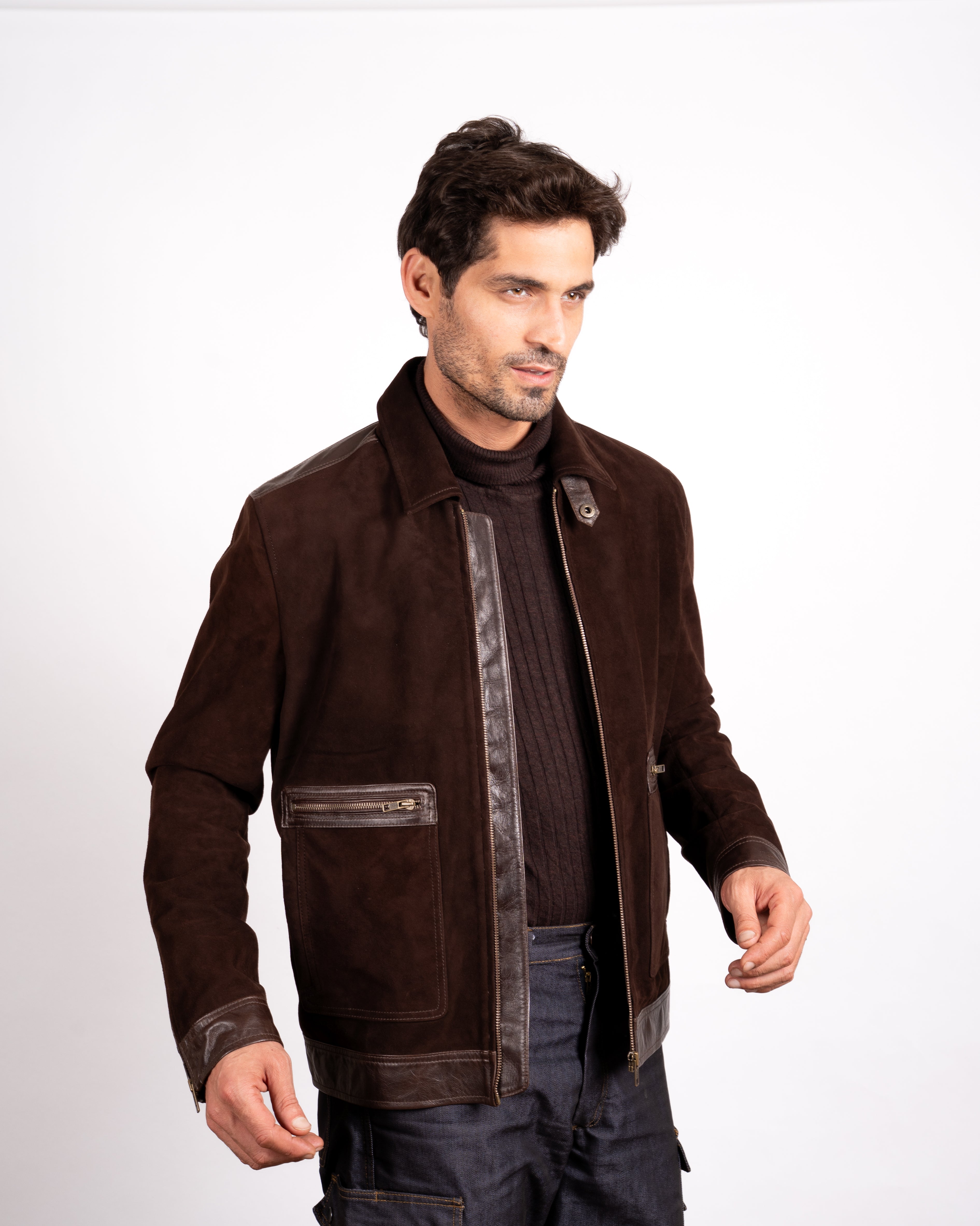 DY Trimmed Suede Jacket - Signature Style Meets Luxurious Detail