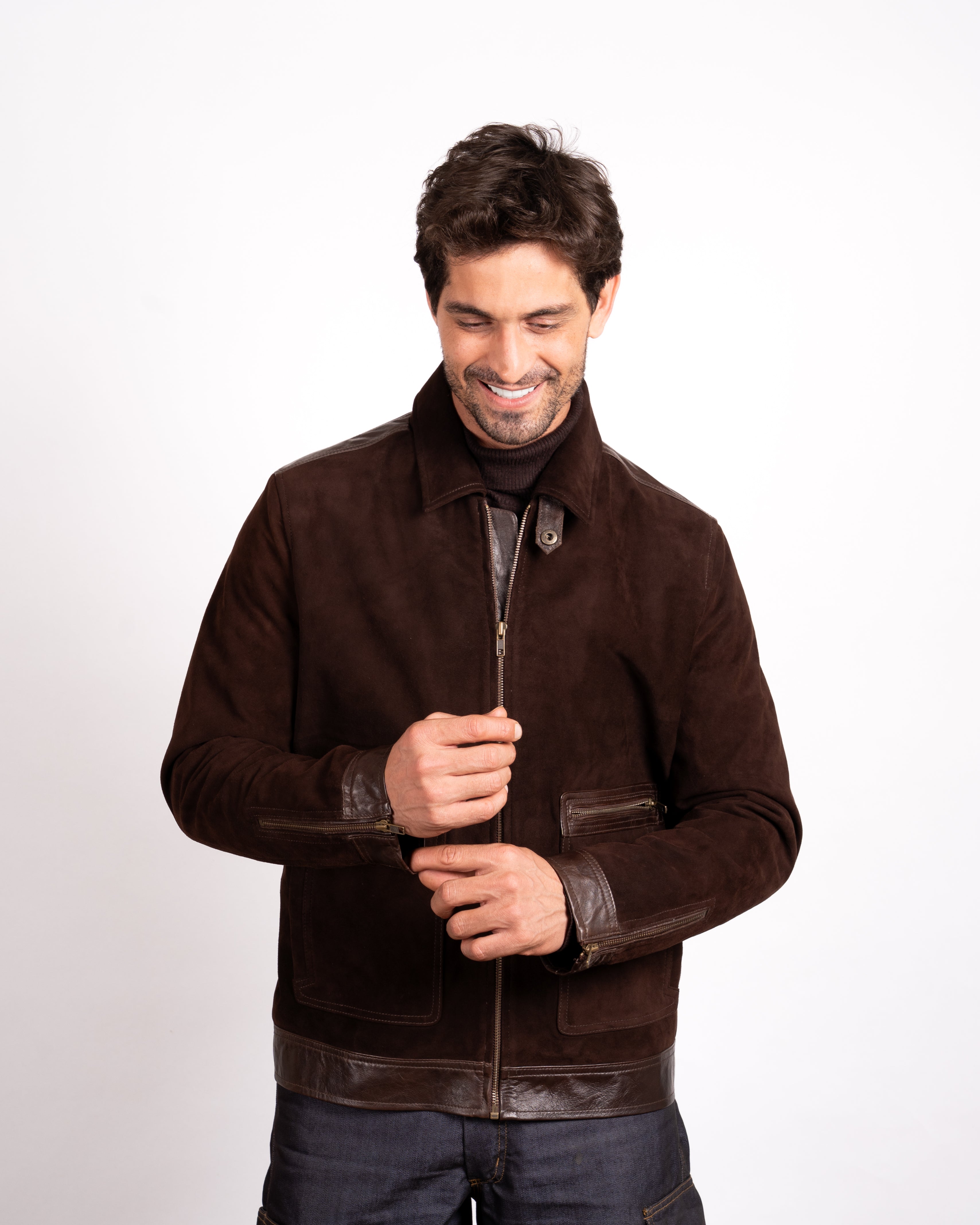 DY Trimmed Suede Jacket - Signature Style Meets Luxurious Detail