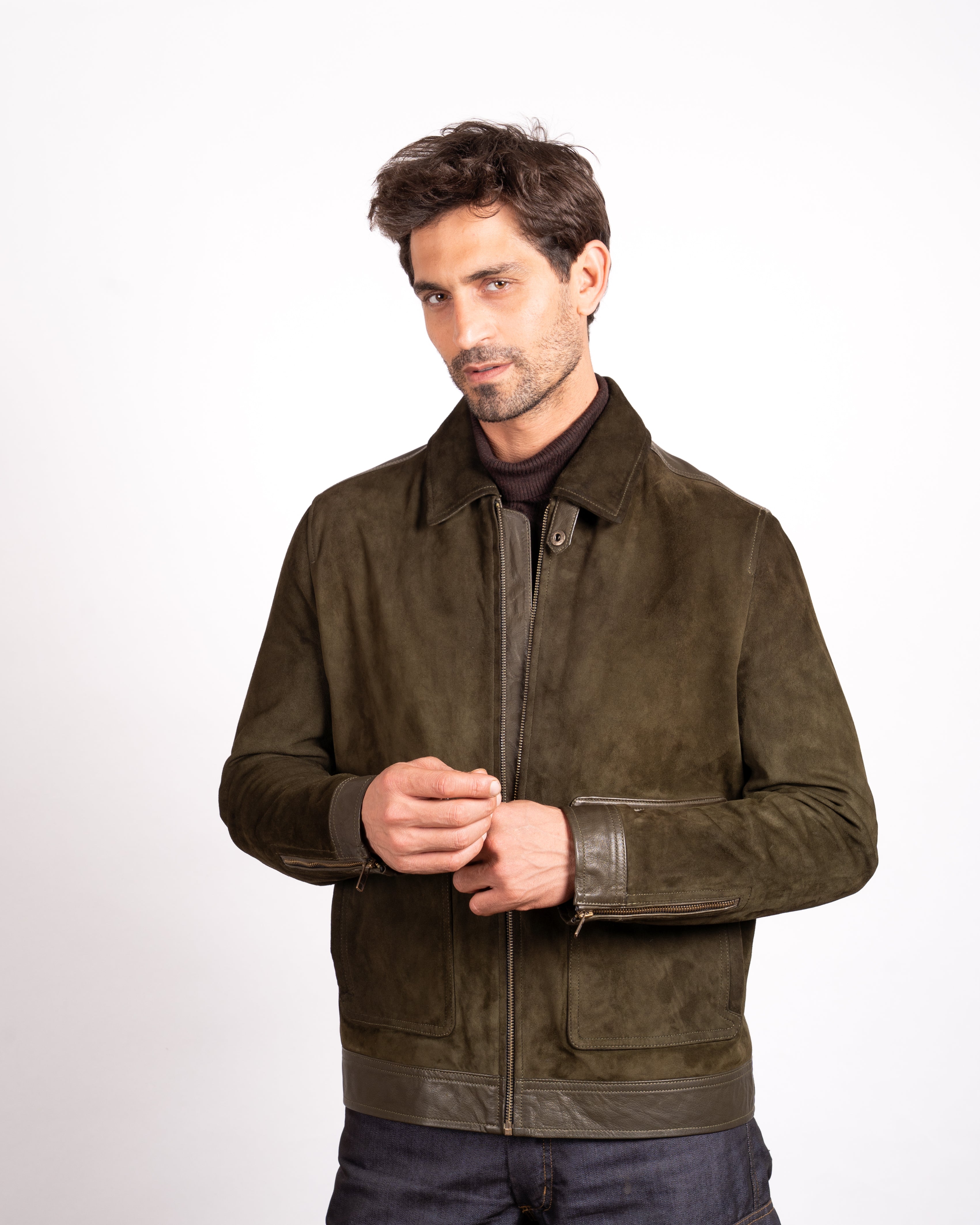 DY Trimmed Suede Jacket - Signature Style Meets Luxurious Detail