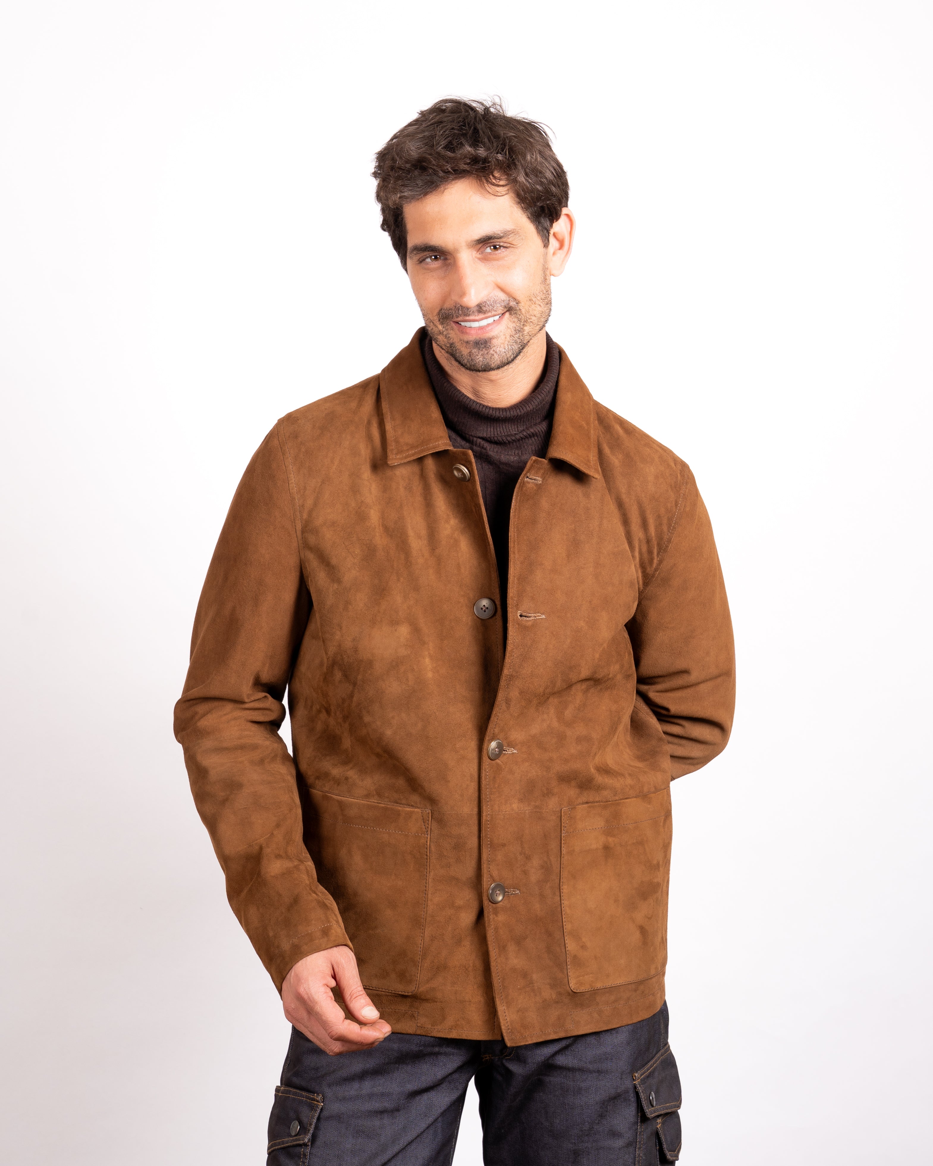 Patch Pockets Suede Jacket - Functional Style Meets Luxurious Comfort