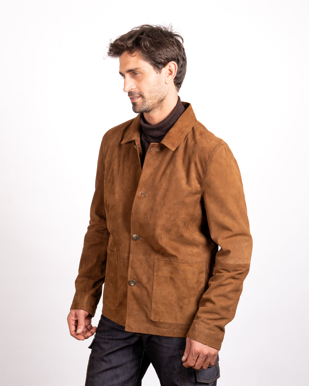 Patch Pockets Suede Jacket - Functional Style Meets Luxurious Comfort