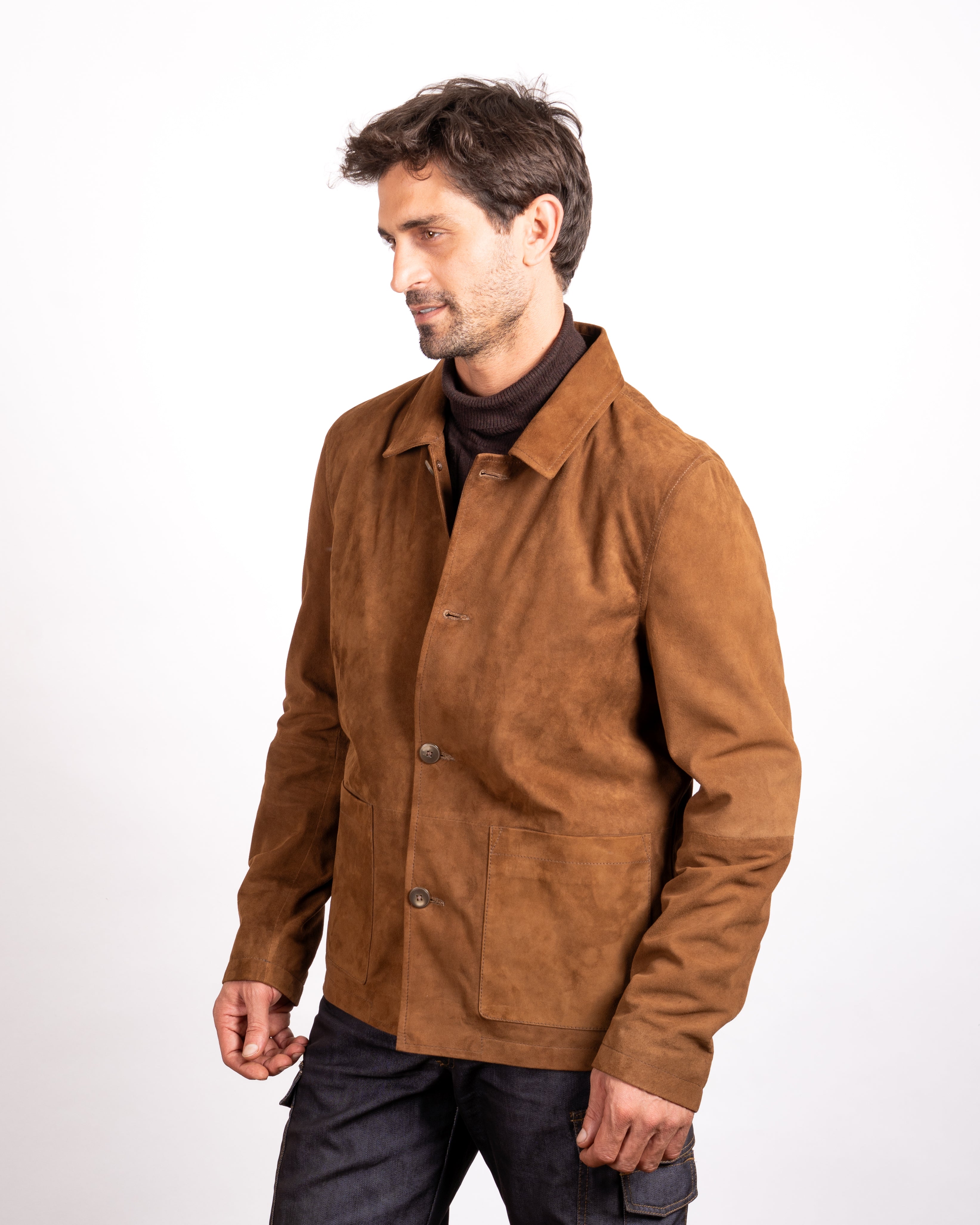 Patch Pockets Suede Jacket - Functional Style Meets Luxurious Comfort