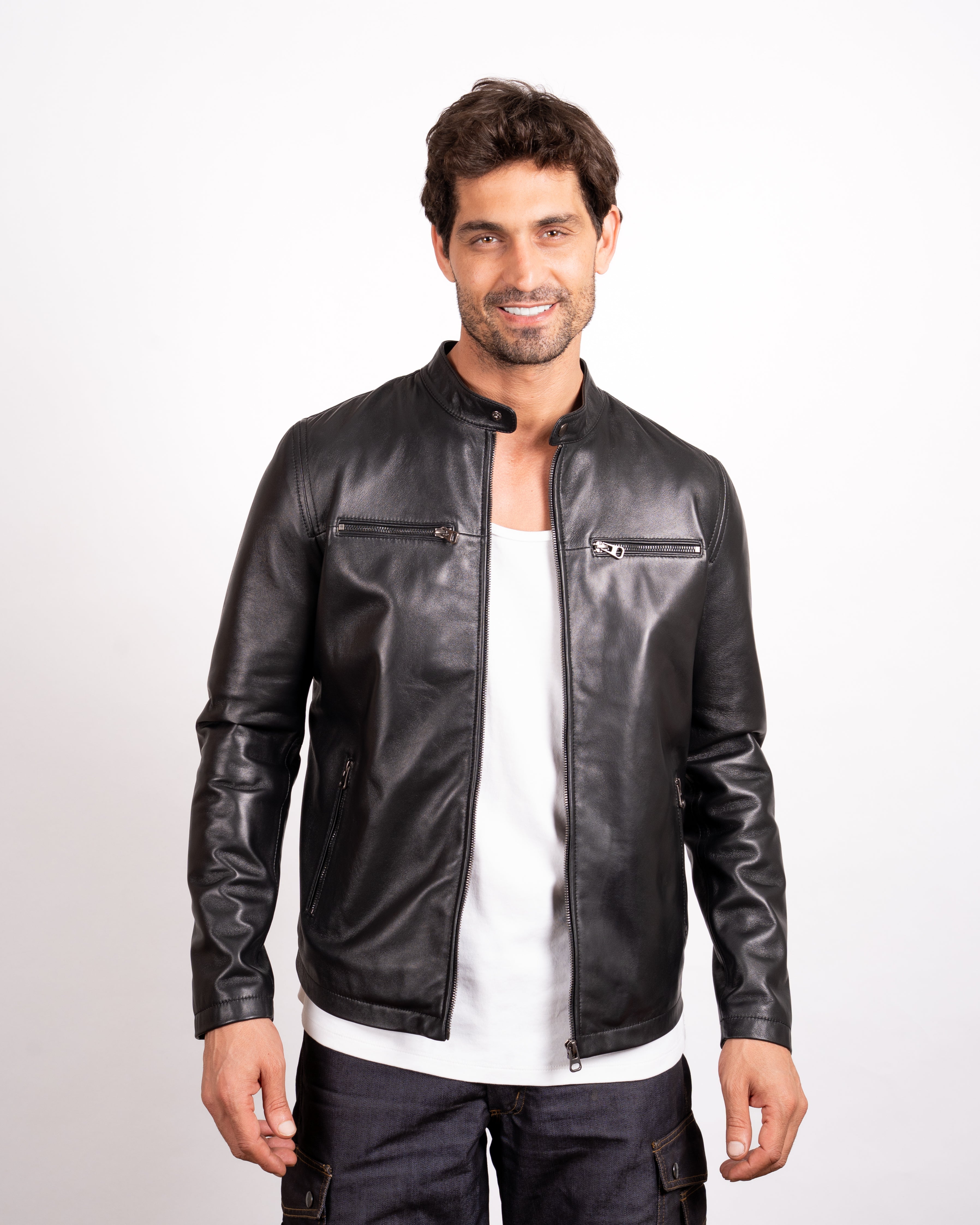 Racer Leather Jacket - Minimalist Design Meets Timeless Cool