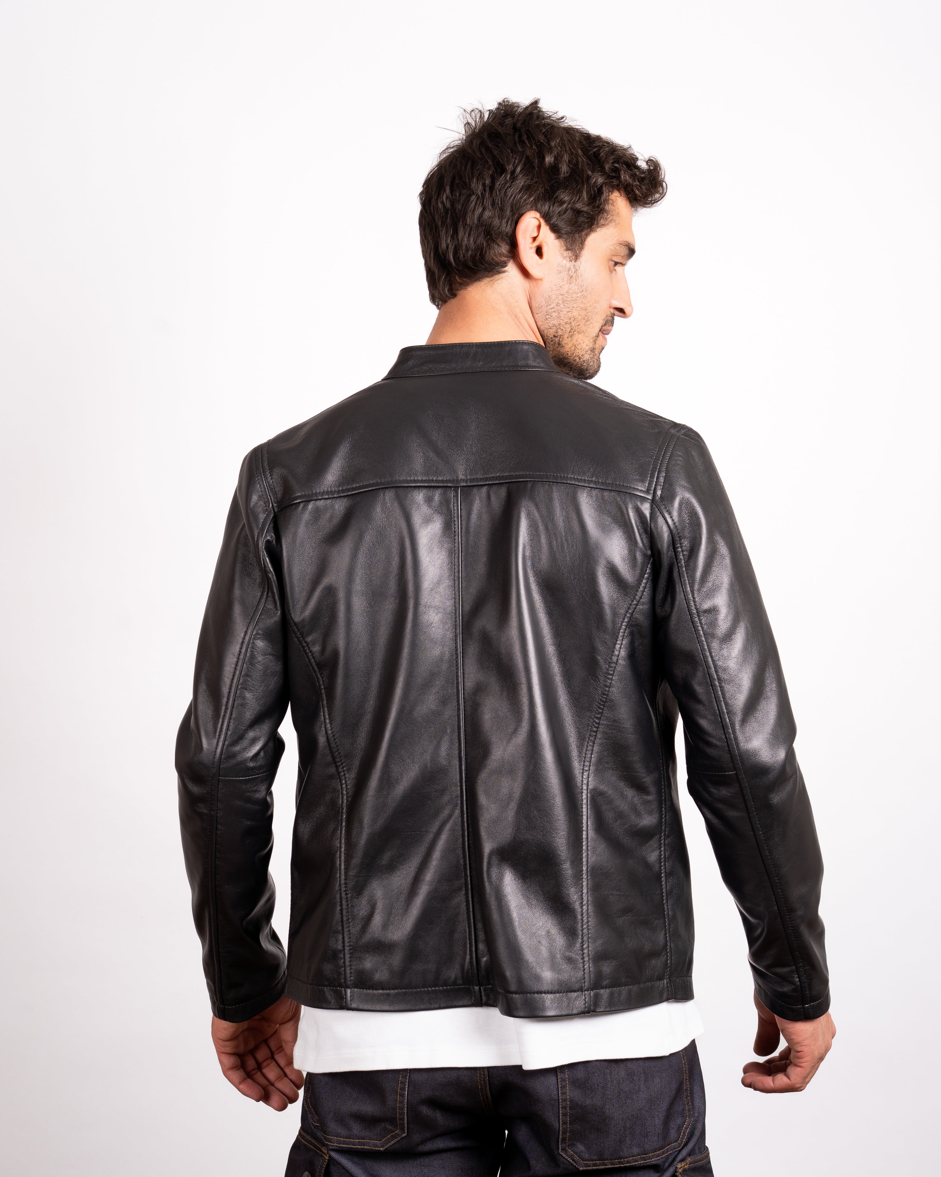 Racer Leather Jacket - Minimalist Design Meets Timeless Cool