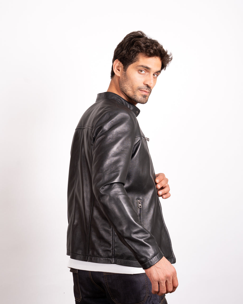 Racer Leather Jacket - Minimalist Design Meets Timeless Cool