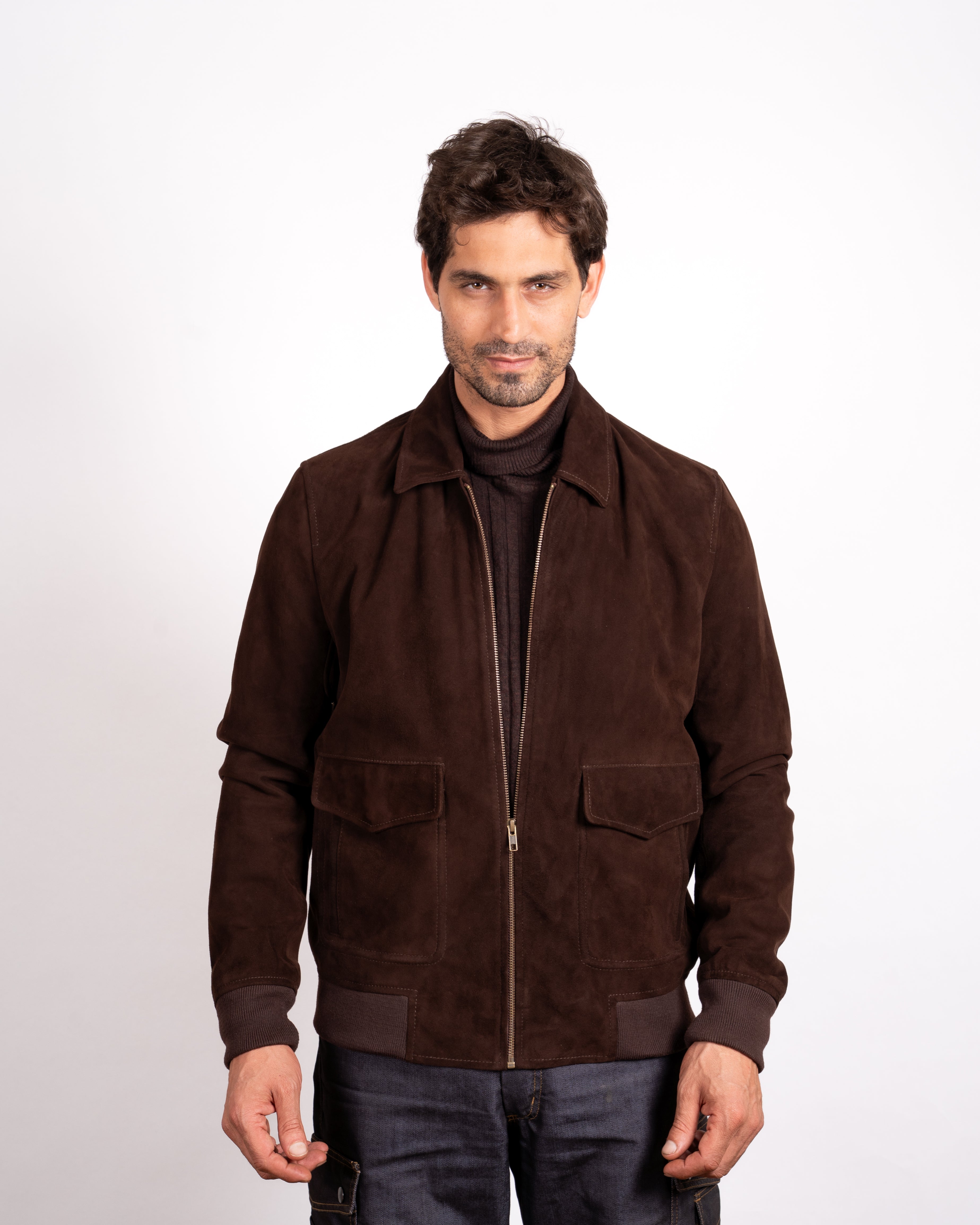 Suede Aviator Jacket - Classic Flight Style Meets Luxurious Comfort