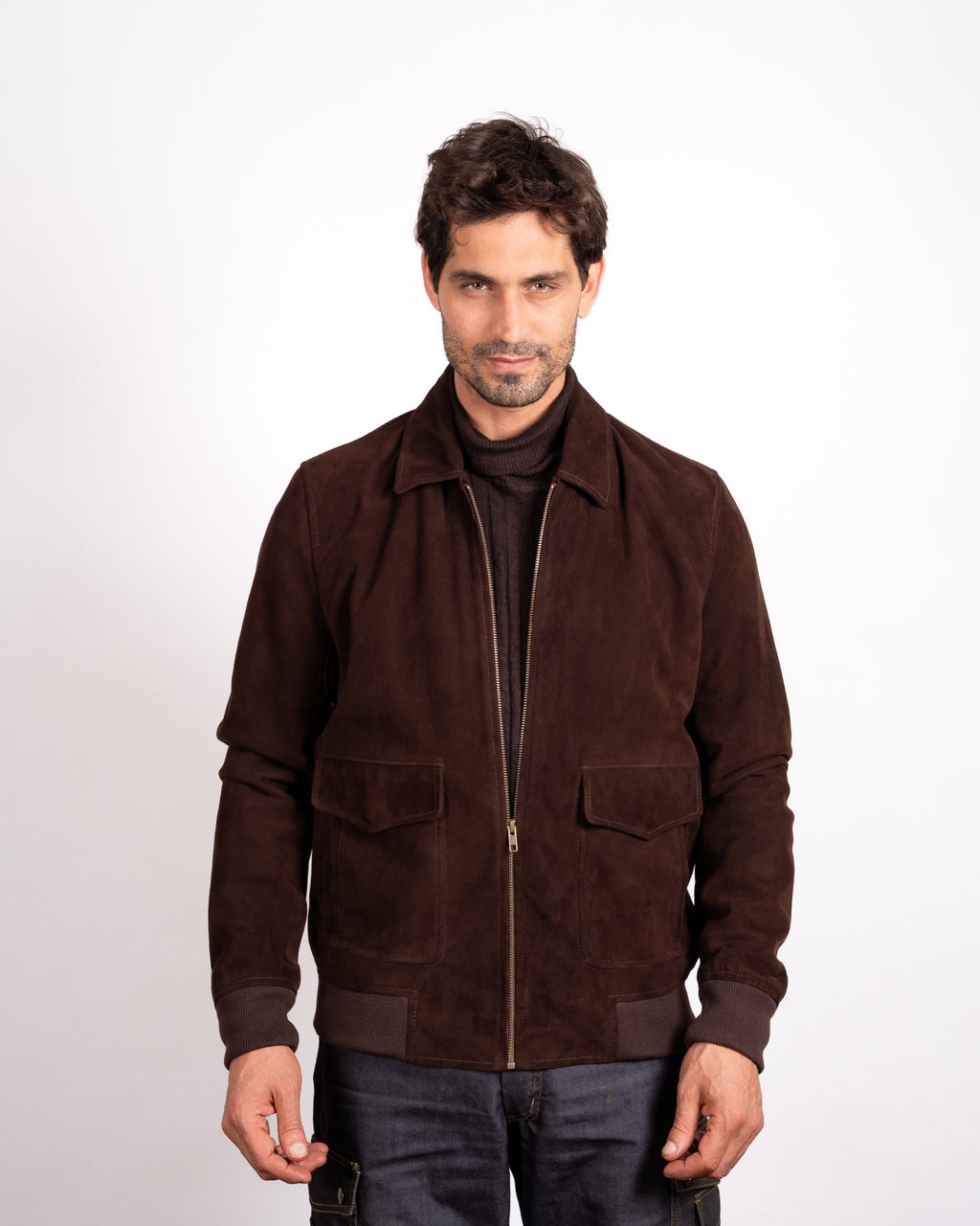Suede Aviator Jacket - Classic Flight Style Meets Luxurious Comfort