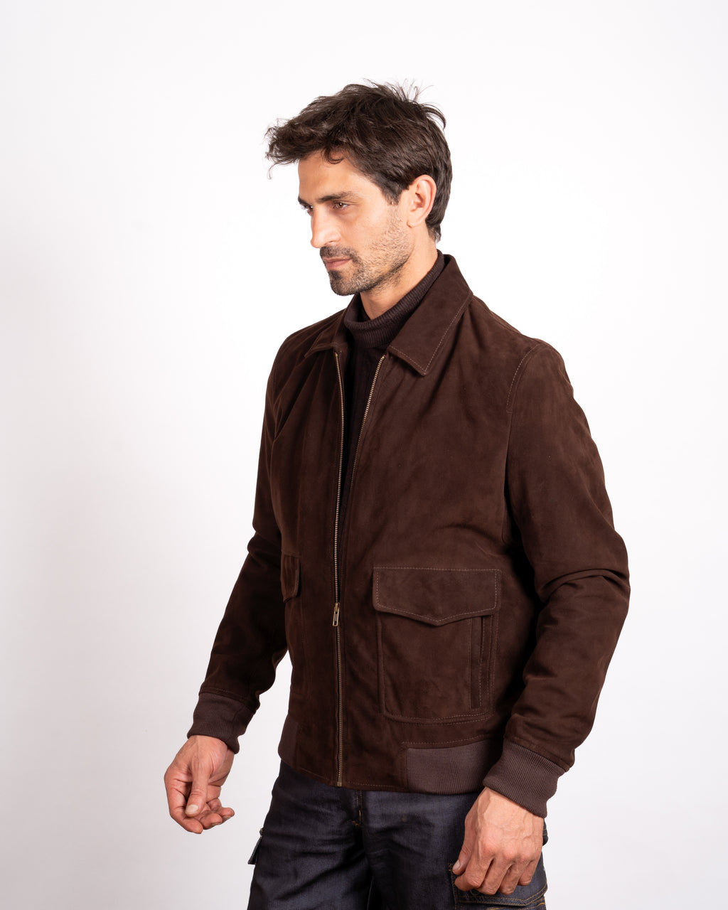 Suede Aviator Jacket - Classic Flight Style Meets Luxurious Comfort