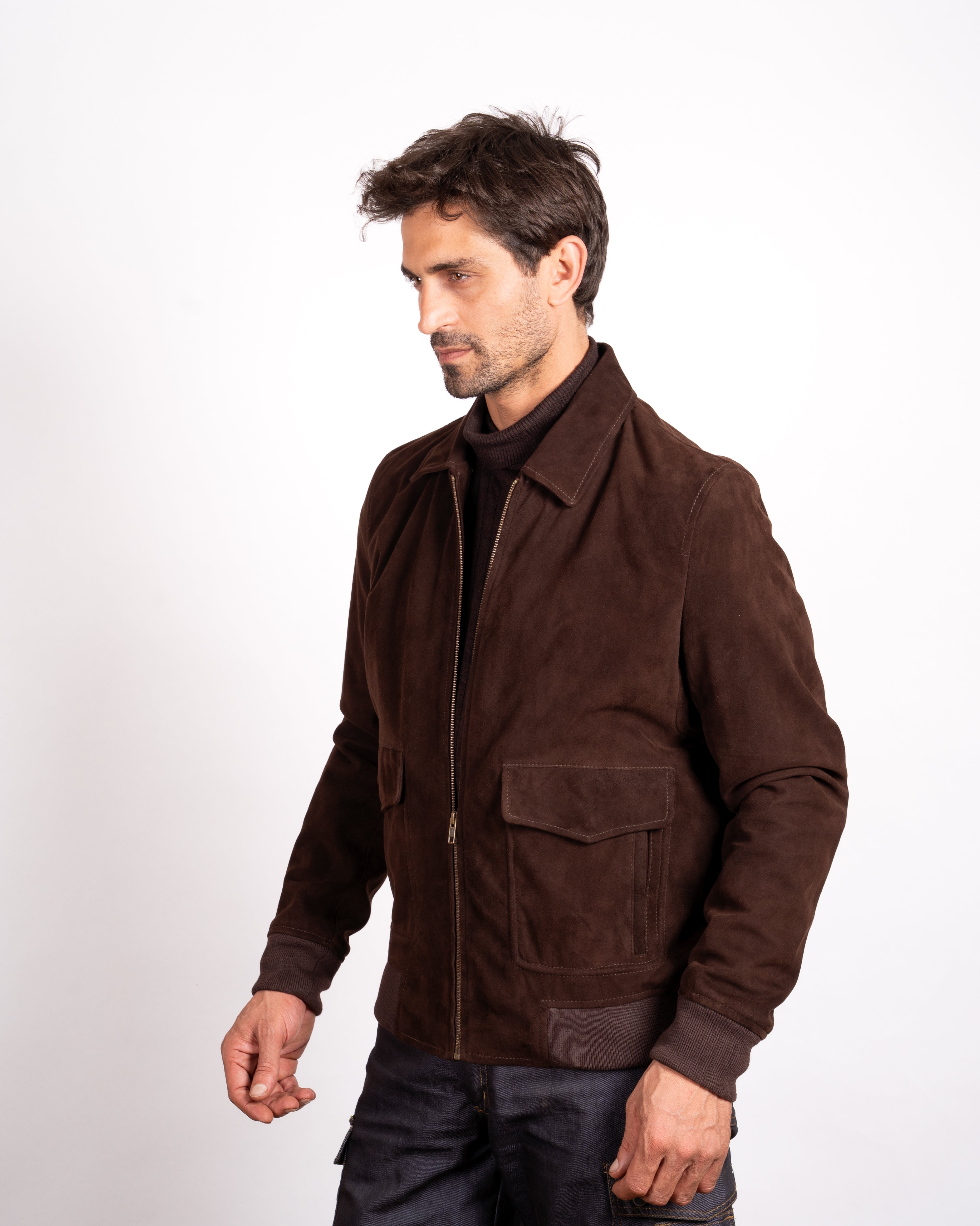 Suede Aviator Jacket - Classic Flight Style Meets Luxurious Comfort