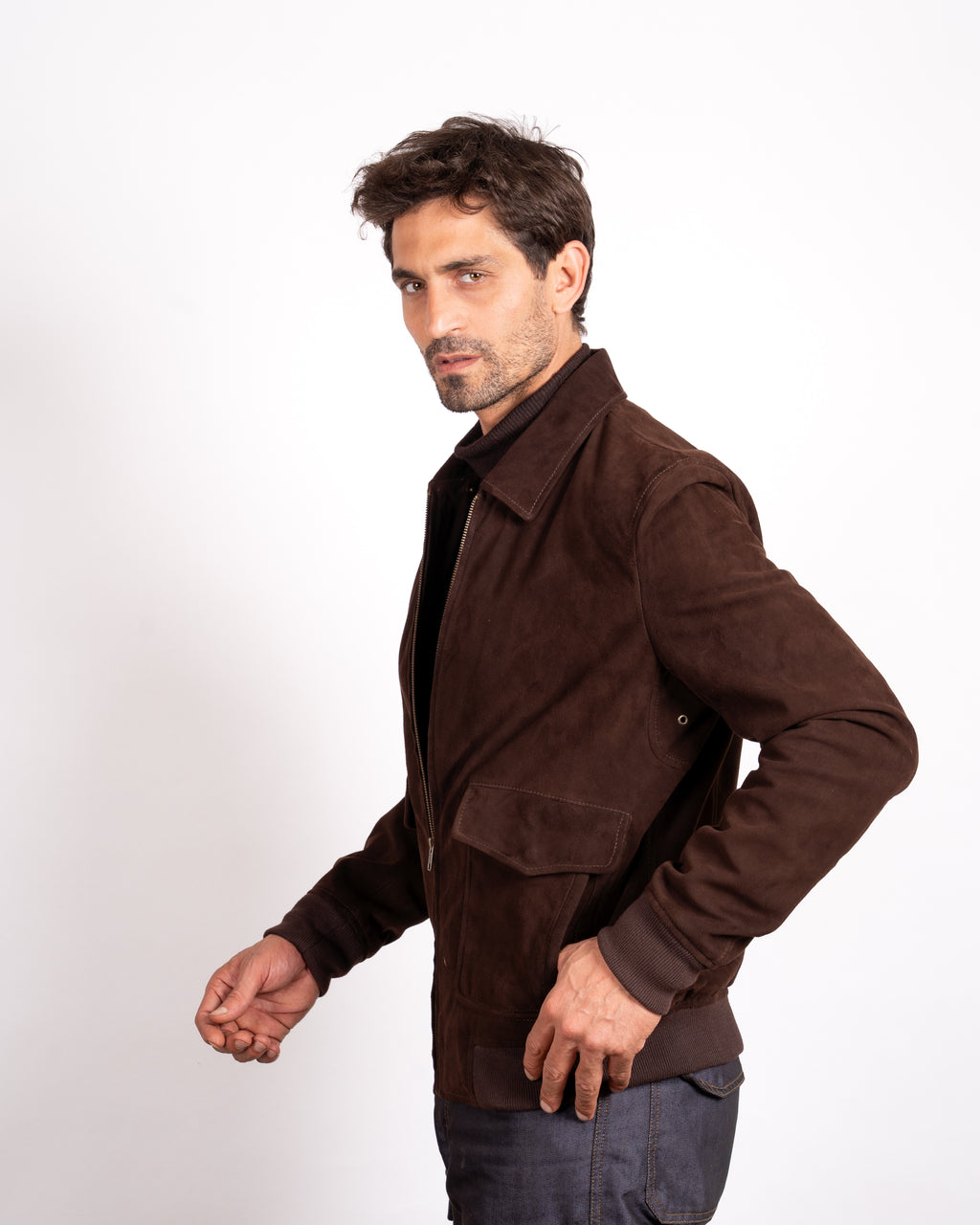 Suede Aviator Jacket - Classic Flight Style Meets Luxurious Comfort