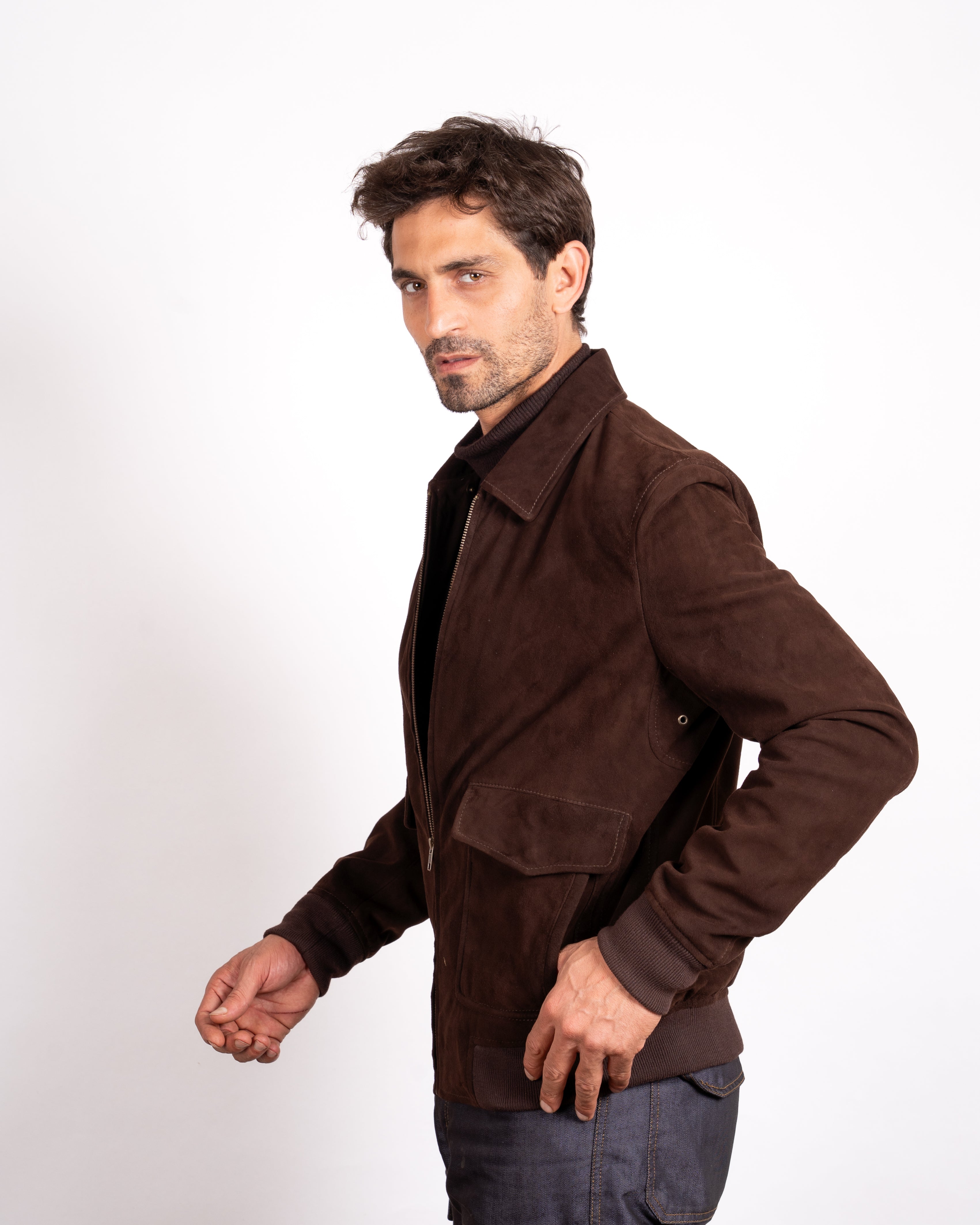 Suede Aviator Jacket - Classic Flight Style Meets Luxurious Comfort